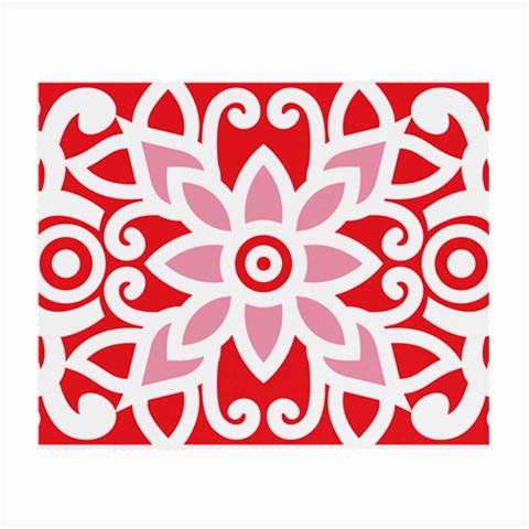 A Red And White Pattern With A Flower On It Small Glasses Cloth from ArtsNow.com Front