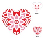 A Red And White Pattern With A Flower On It Playing Cards Single Design (Heart)