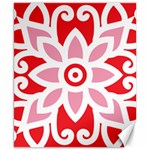 A Red And White Pattern With A Flower On It Canvas 8  x 10 