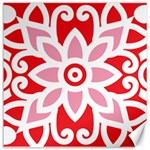 A Red And White Pattern With A Flower On It Canvas 12  x 12 