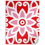 A Red And White Pattern With A Flower On It Canvas 12  x 16 