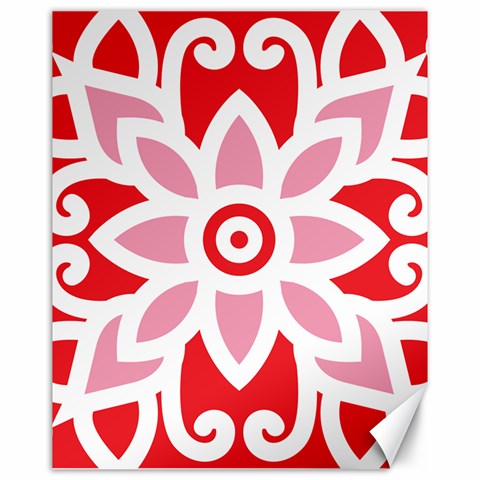 A Red And White Pattern With A Flower On It Canvas 16  x 20  from ArtsNow.com 15.75 x19.29  Canvas - 1