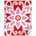 A Red And White Pattern With A Flower On It Canvas 18  x 24 