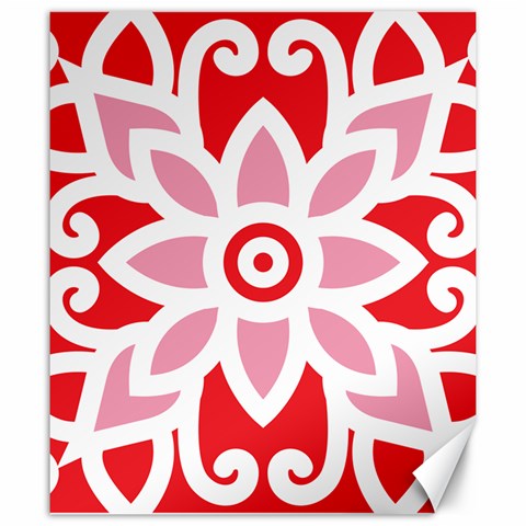 A Red And White Pattern With A Flower On It Canvas 20  x 24  from ArtsNow.com 19.57 x23.15  Canvas - 1