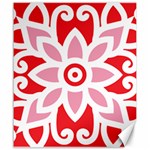 A Red And White Pattern With A Flower On It Canvas 20  x 24 