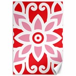 A Red And White Pattern With A Flower On It Canvas 20  x 30 