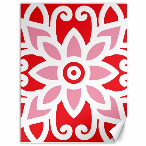 A Red And White Pattern With A Flower On It Canvas 36  x 48  from ArtsNow.com 35.26 x46.15  Canvas - 1