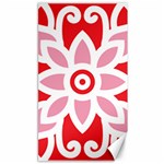 A Red And White Pattern With A Flower On It Canvas 40  x 72 