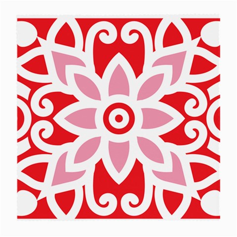 A Red And White Pattern With A Flower On It Medium Glasses Cloth from ArtsNow.com Front