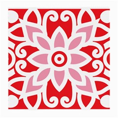 A Red And White Pattern With A Flower On It Medium Glasses Cloth (2 Sides) from ArtsNow.com Front