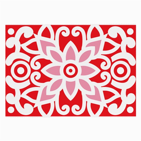 A Red And White Pattern With A Flower On It Large Glasses Cloth (2 Sides) from ArtsNow.com Front