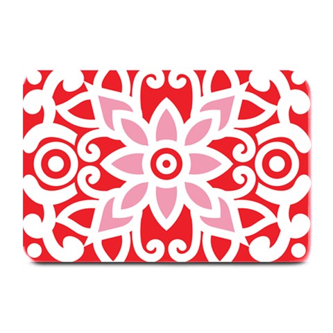 A Red And White Pattern With A Flower On It Plate Mats from ArtsNow.com 18 x12  Plate Mat