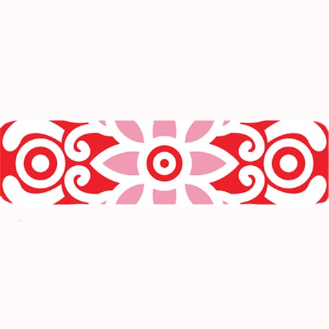 A Red And White Pattern With A Flower On It Large Bar Mat from ArtsNow.com 32 x8.5  Bar Mat