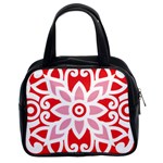 A Red And White Pattern With A Flower On It Classic Handbag (Two Sides)