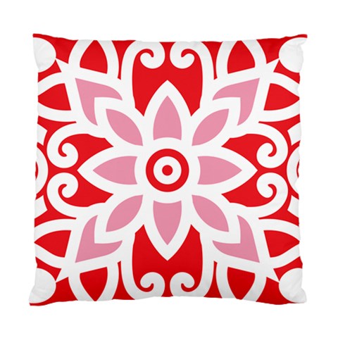 A Red And White Pattern With A Flower On It Standard Cushion Case (One Side) from ArtsNow.com Front