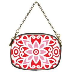 A Red And White Pattern With A Flower On It Chain Purse (Two Sides) from ArtsNow.com Front