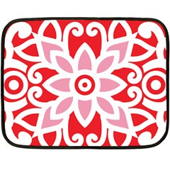 A Red And White Pattern With A Flower On It Two Sides Fleece Blanket (Mini) from ArtsNow.com 35 x27  Blanket Back