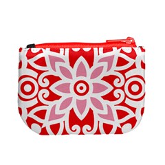 A Red And White Pattern With A Flower On It Mini Coin Purse from ArtsNow.com Back