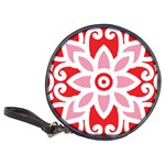 A Red And White Pattern With A Flower On It Classic 20-CD Wallets