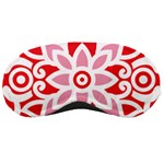 A Red And White Pattern With A Flower On It Sleep Mask