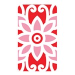 A Red And White Pattern With A Flower On It Memory Card Reader (Rectangular)