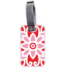 A Red And White Pattern With A Flower On It Luggage Tag (two sides) from ArtsNow.com Front