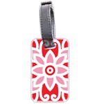 A Red And White Pattern With A Flower On It Luggage Tag (two sides)