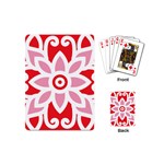 A Red And White Pattern With A Flower On It Playing Cards Single Design (Mini)