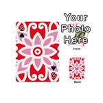 A Red And White Pattern With A Flower On It Playing Cards 54 Designs (Mini)