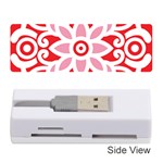 A Red And White Pattern With A Flower On It Memory Card Reader (Stick)