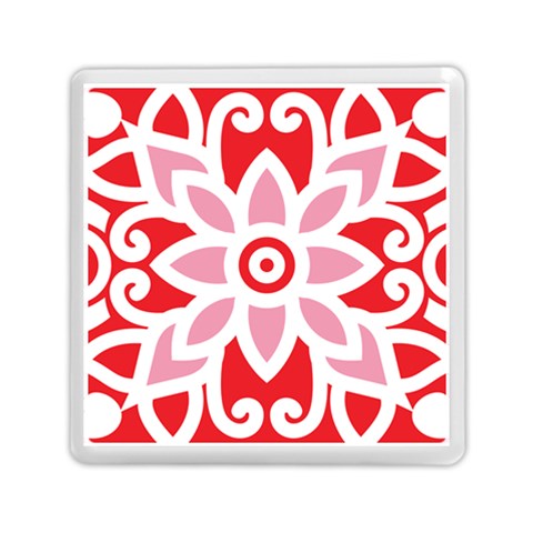 A Red And White Pattern With A Flower On It Memory Card Reader (Square) from ArtsNow.com Front