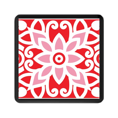 A Red And White Pattern With A Flower On It Memory Card Reader (Square) from ArtsNow.com Front