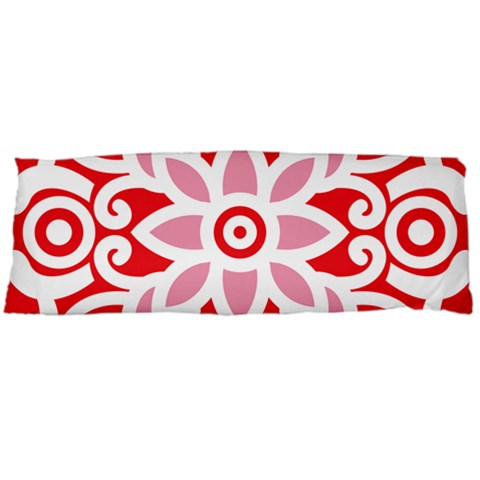 A Red And White Pattern With A Flower On It Body Pillow Case (Dakimakura) from ArtsNow.com Body Pillow Case