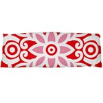 A Red And White Pattern With A Flower On It Body Pillow Case (Dakimakura)