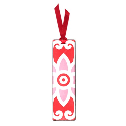 A Red And White Pattern With A Flower On It Small Book Marks from ArtsNow.com Front