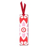 A Red And White Pattern With A Flower On It Small Book Marks