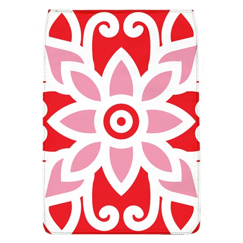 A Red And White Pattern With A Flower On It Removable Flap Cover (L) from ArtsNow.com Front