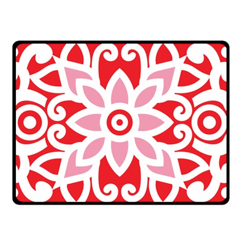 A Red And White Pattern With A Flower On It Two Sides Fleece Blanket (Small) from ArtsNow.com 45 x34  Blanket Front