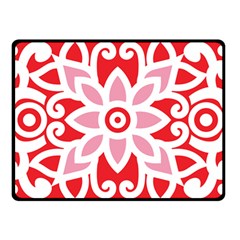 A Red And White Pattern With A Flower On It Two Sides Fleece Blanket (Small) from ArtsNow.com 45 x34  Blanket Front