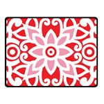 A Red And White Pattern With A Flower On It Two Sides Fleece Blanket (Small)