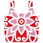 A Red And White Pattern With A Flower On It Full Print Recycle Bag (XL)