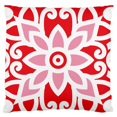 A Red And White Pattern With A Flower On It Standard Premium Plush Fleece Cushion Case (Two Sides) from ArtsNow.com Front