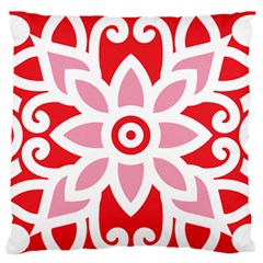 A Red And White Pattern With A Flower On It Standard Premium Plush Fleece Cushion Case (Two Sides) from ArtsNow.com Front