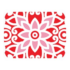 A Red And White Pattern With A Flower On It Two Sides Premium Plush Fleece Blanket (Mini) from ArtsNow.com 35 x27  Blanket Front