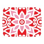 A Red And White Pattern With A Flower On It Two Sides Premium Plush Fleece Blanket (Mini)