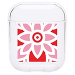 A Red And White Pattern With A Flower On It Hard PC AirPods 1/2 Case