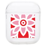 A Red And White Pattern With A Flower On It Soft TPU AirPods 1/2 Case