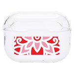 A Red And White Pattern With A Flower On It Hard PC AirPods Pro Case