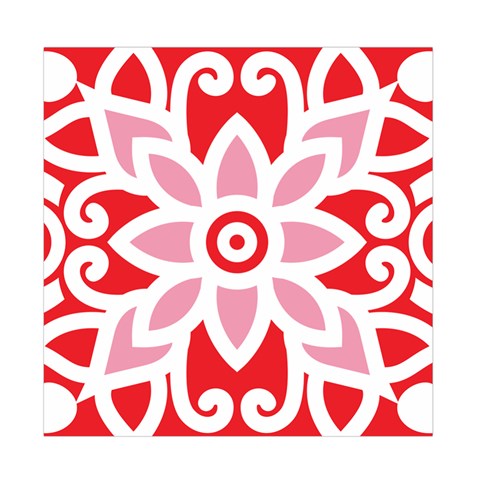 A Red And White Pattern With A Flower On It Duvet Cover Double Side (Full/ Double Size) from ArtsNow.com Front