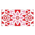 A Red And White Pattern With A Flower On It Satin Shawl 45  x 80 